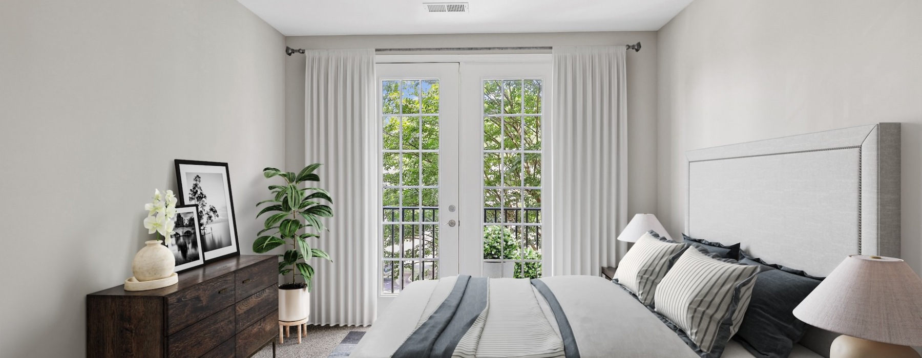 Bedroom with french doors