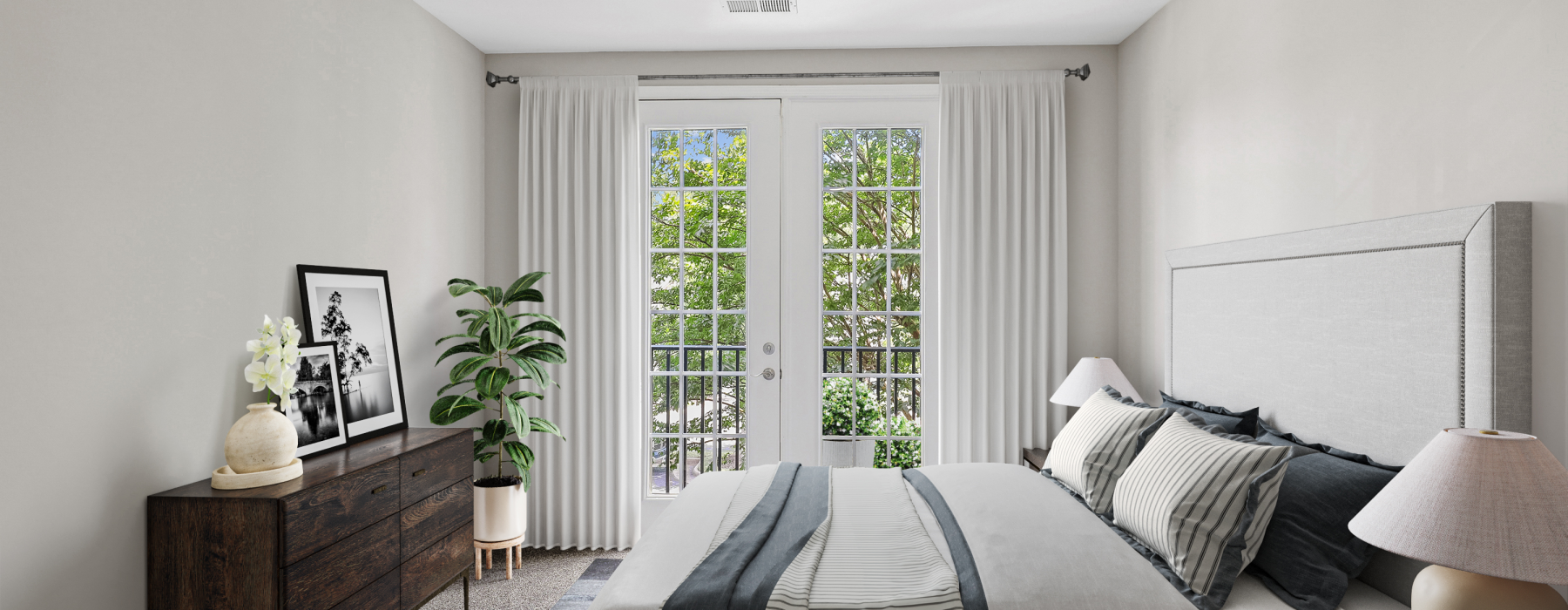 Bedroom with french doors